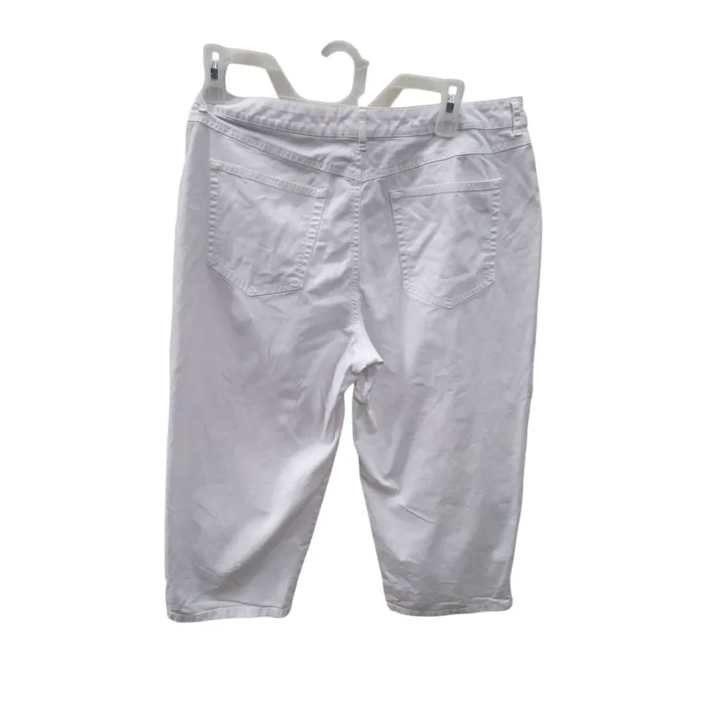 TALBOTS Petites Size 10 Stretch White Capris - Picture 2 of 4